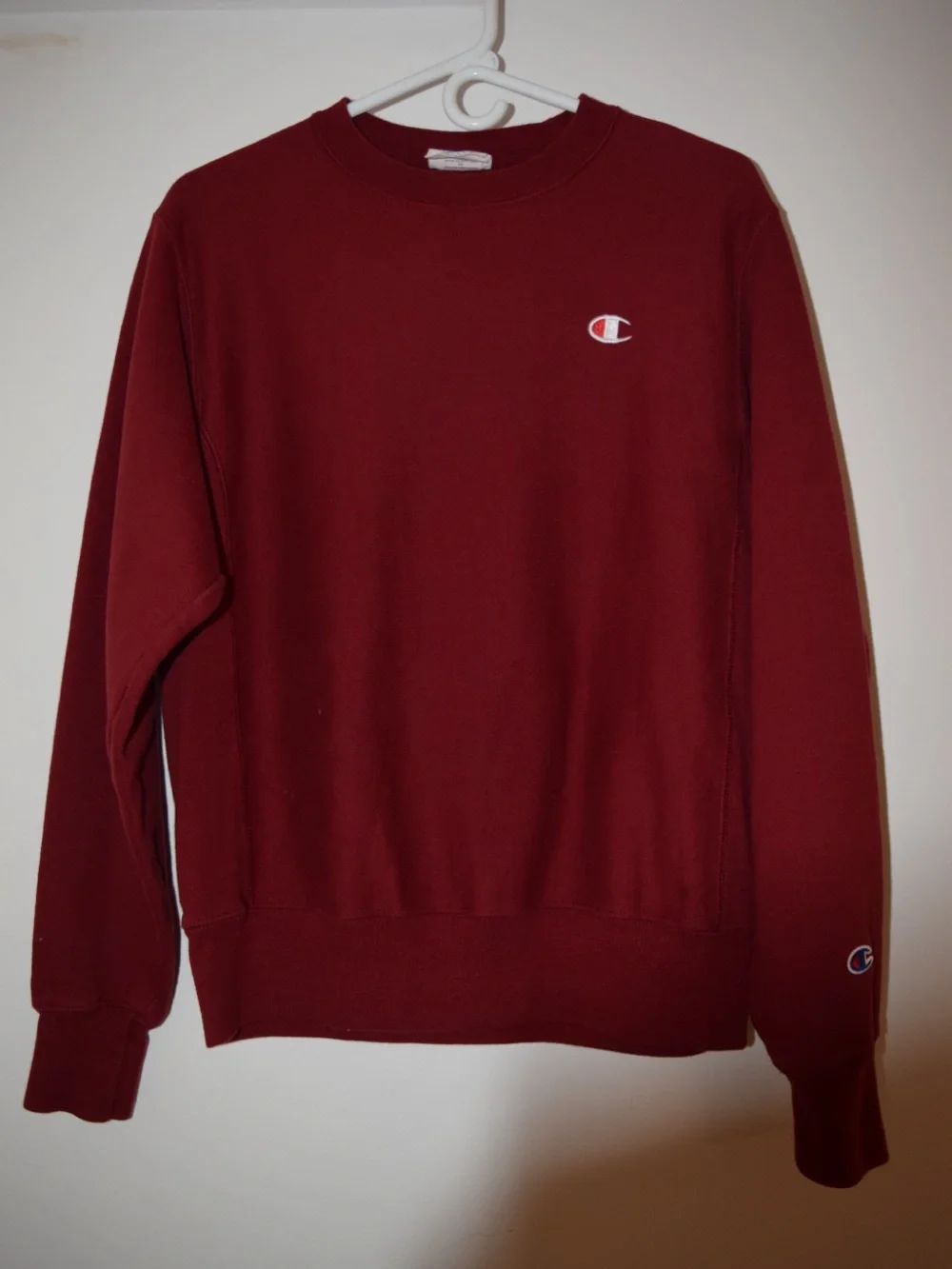 Champion Reverse Weave Maroon Crewneck Sweatshirt Small Embroidered C